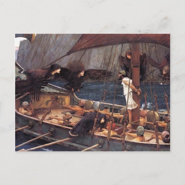 John William Waterhouse- Ulysses and the Sirens Postcard (Front)
