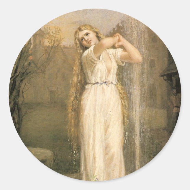 John William Waterhouse Undine Ondine Water Nymph Classic Round Sticker (Front)