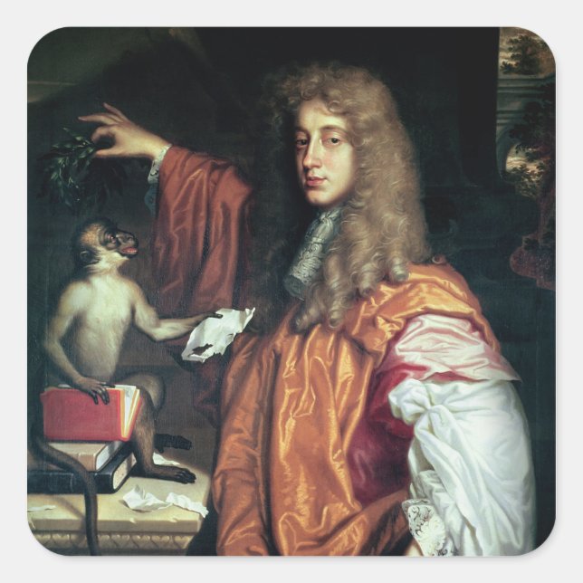 John Wilmot  2nd Earl of Rochester, c.1675 Square Sticker (Front)