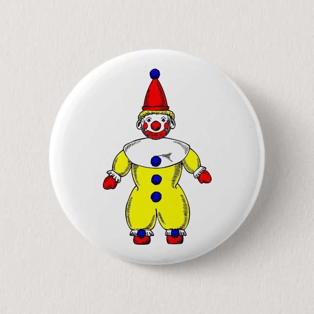 Johnny Automatic Clown Cartoon 2 Inch Round Button (Front)