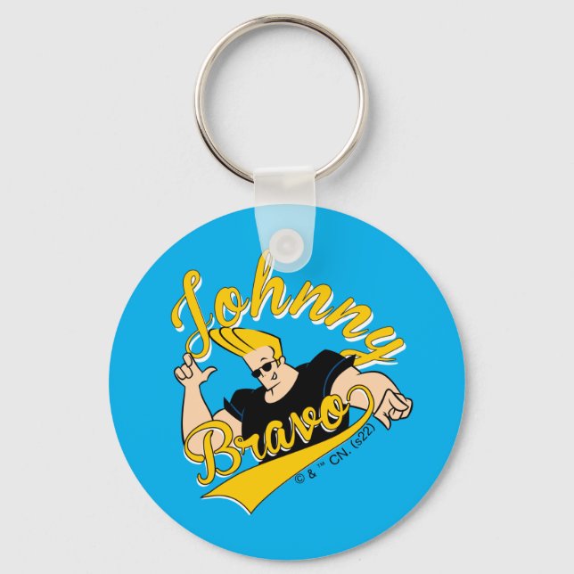Johnny Bravo Athletic Graphic Keychain (Front)