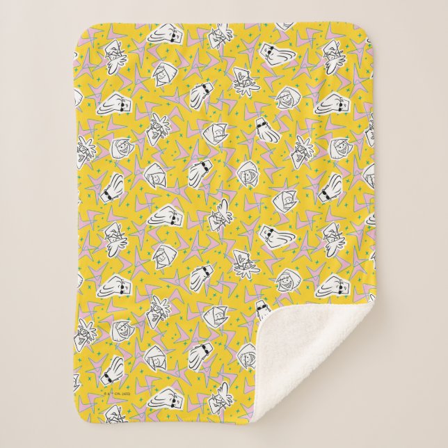 Johnny Bravo Characters Pattern Sherpa Blanket (Front)