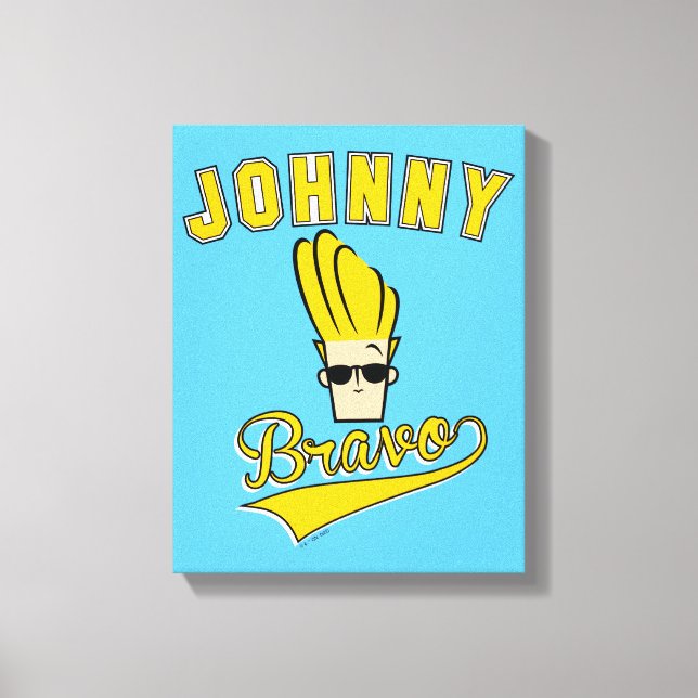 Johnny Bravo Collegiate Graphic Canvas Print (Front)