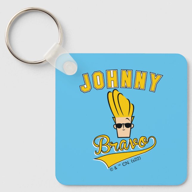 Johnny Bravo Collegiate Graphic Keychain (Front)