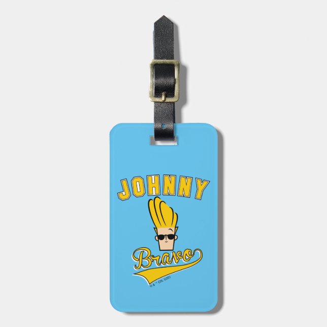 Johnny Bravo Collegiate Graphic Luggage Tag (Front Vertical)