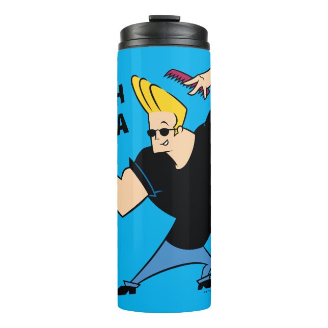 Johnny Bravo Combing Hair Thermal Tumbler (Front)