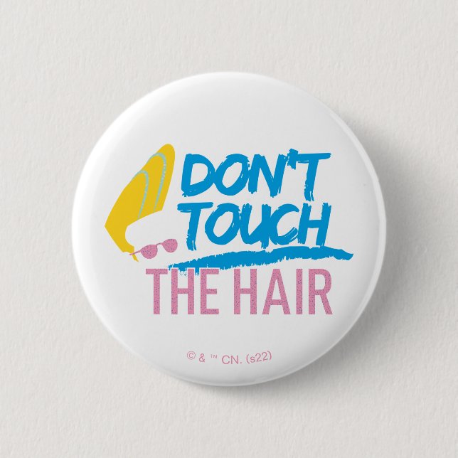 Johnny Bravo - Don't Touch The Hair Graphic 2 Inch Round Button (Front)