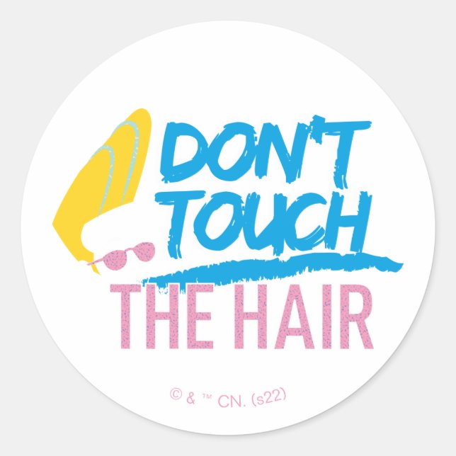 Johnny Bravo - Don't Touch The Hair Graphic Classic Round Sticker (Front)