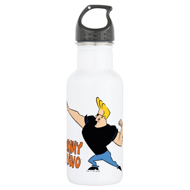 Johnny Bravo Flexing 532 Ml Water Bottle (Front)