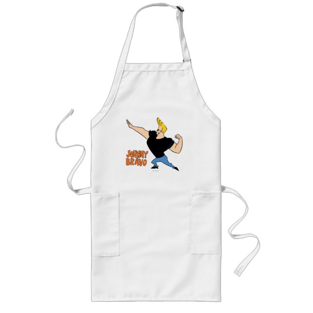 Johnny Bravo Flexing Long Apron (Front)