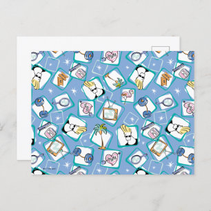 Johnny Bravo Icon Pattern Postcard