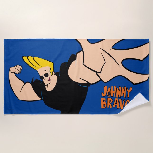 Johnny Bravo Iconic Pose Beach Towel (Front)