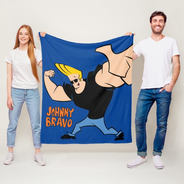 Johnny Bravo Iconic Pose Fleece Blanket (In Situ)
