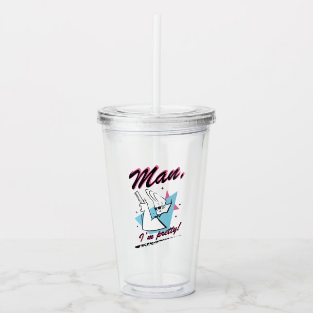 Johnny Bravo - Man I'm Pretty Retro Graphic Acrylic Tumbler (Front)