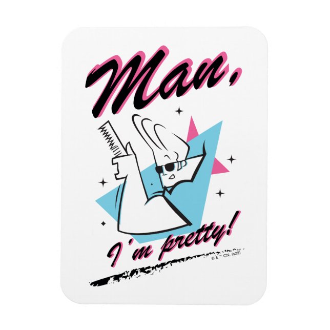 Johnny Bravo - Man I'm Pretty Retro Graphic Magnet (Vertical)