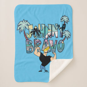 Johnny Bravo Palm Tree Name Sherpa Blanket