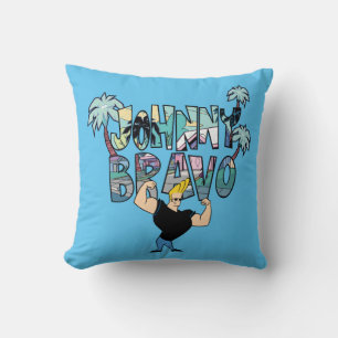 Johnny Bravo Palm Tree Name Throw Pillow