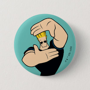 Johnny Bravo Picture Frame Pose 2 Inch Round Button
