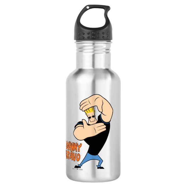 Johnny Bravo Picture Frame Pose 532 Ml Water Bottle (Front)