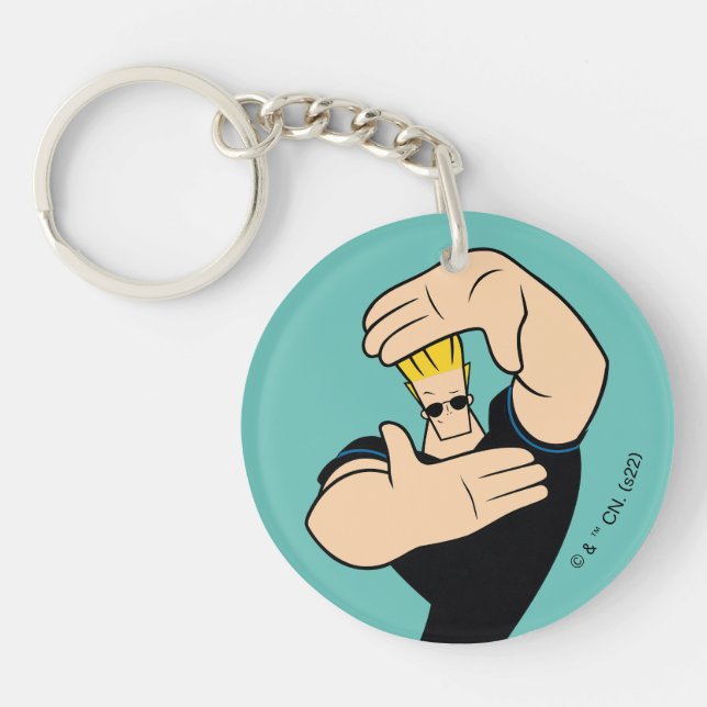 Johnny Bravo Picture Frame Pose Keychain (Front)