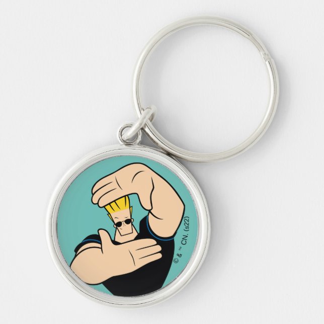 Johnny Bravo Picture Frame Pose Keychain (Front)