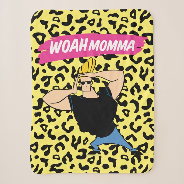 Johnny Bravo - Woah Momma Sherpa Blanket (Front)