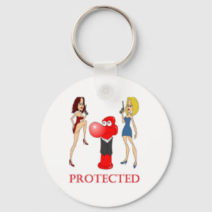 Johnny Condom Protected Keychain