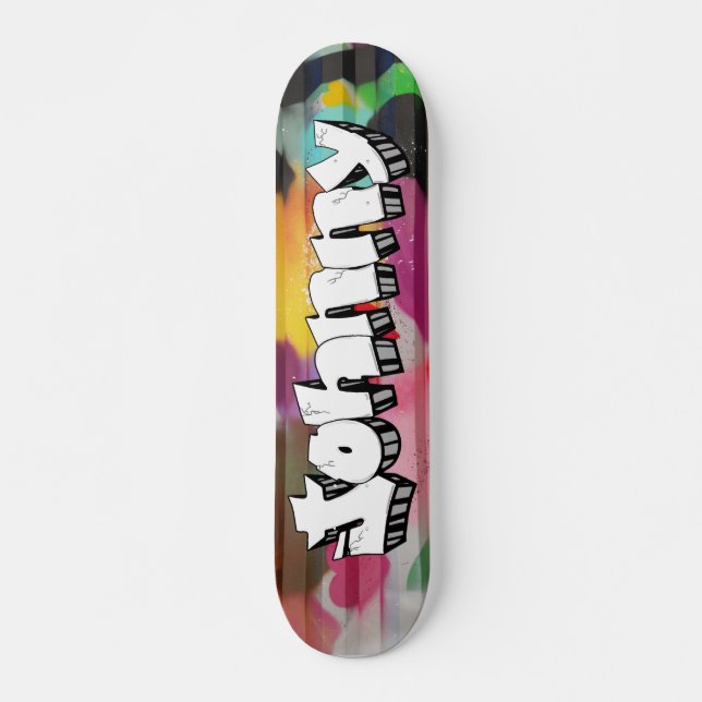 Johnny Graffiti Custom Personalized Skateboard (Front)