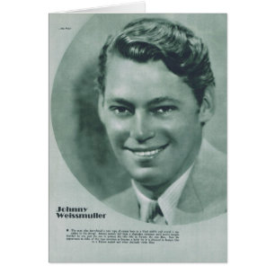 Johnny Weissmuller 1932 vintage portrait card