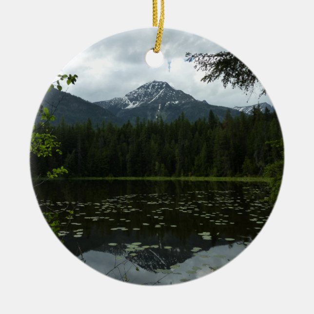 Johns Lake II at Glacier National Park Ceramic Ornament (Front)