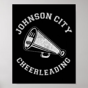 Johnson City Cheer Distressed Retro 90's Cheerlead Poster