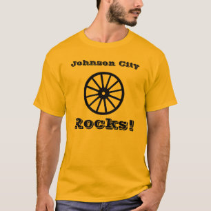 Johnson City Rocks! With Wagon Wheel logo. T-Shirt