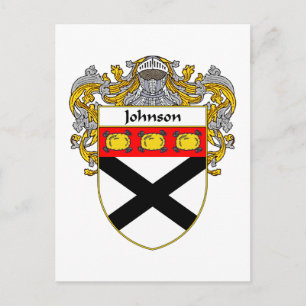 Johnson Coat of Arms (Mantled) Postcard