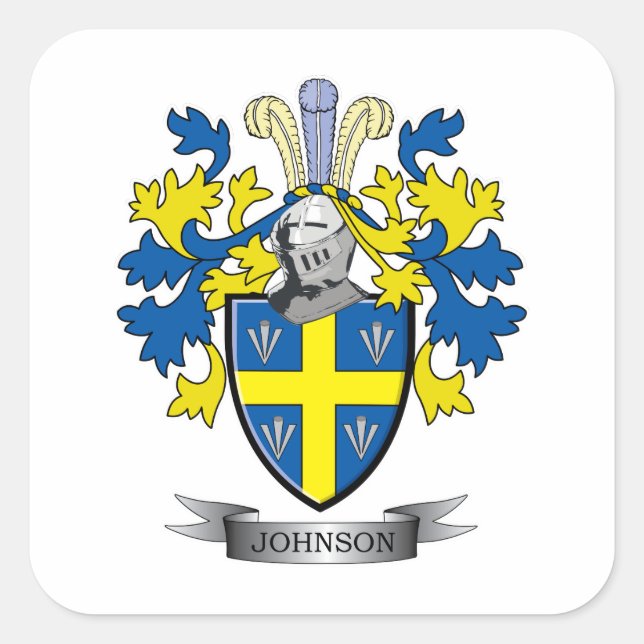 Johnson Coat of Arms Square Sticker (Front)