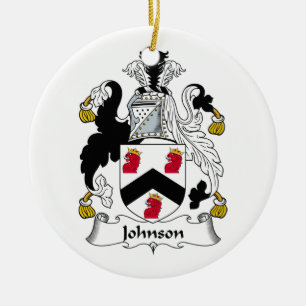 Johnson Family Crest Ceramic Ornament