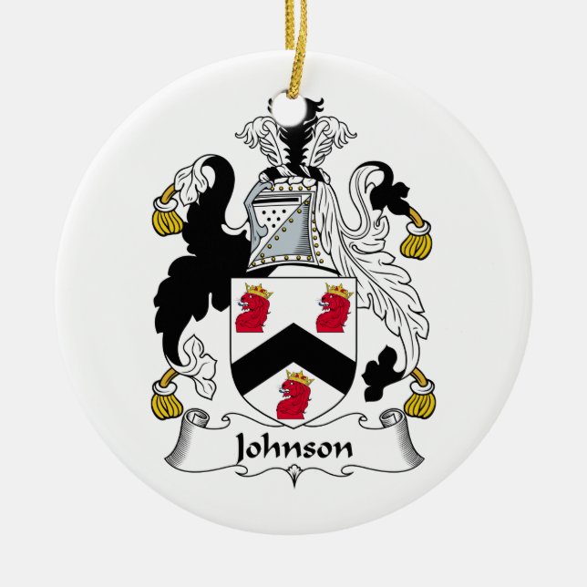 Johnson Family Crest Ceramic Ornament (Front)