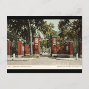 Johnson Gate Harvard University 1902 Postcard