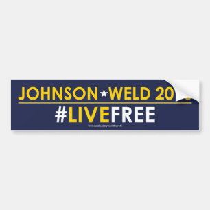 Johnson/Weld Libertarian Bumper Sticker #LIVEFREE