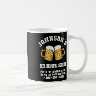 Johnsons Beer Removal Service Funny Beer Lover Bee Coffee Mug