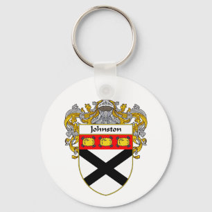Johnston Coat of Arms/Family Crest (Mantled) Keychain