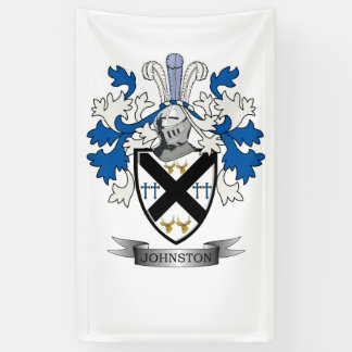 Johnston Family Crest Coat of Arms Banner