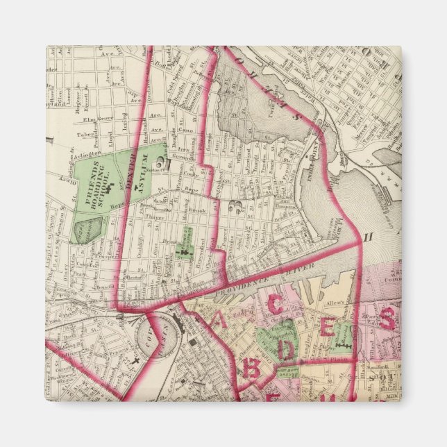 Johnston Rhode Island Map Magnet (Front)