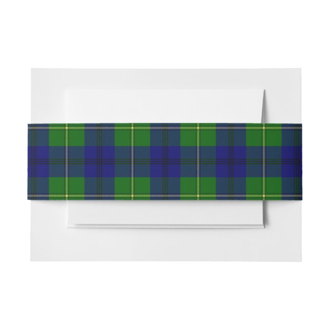 Johnston Scottish Tartan Belly Band Invitation Belly Band (Front Example)