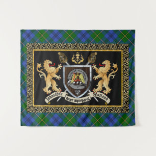 Johnstone Clan Badge & Motto w/Lions  Tapestry