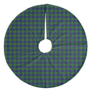 Johnstone tartan blue green plaid fleece tree skirt