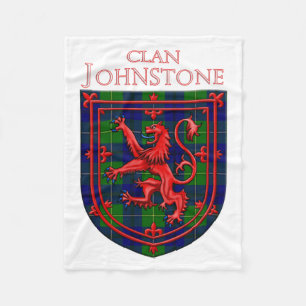 Johnstone Tartan Scottish Plaid Lion Rampant Fleece Blanket