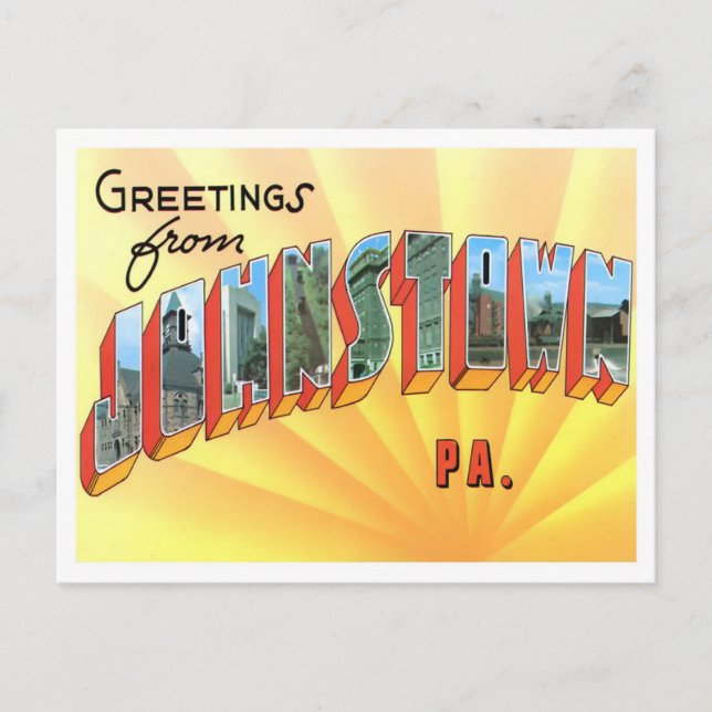 Johnstown, Pennsylvania Vintage Big Letters Postcard (Front)