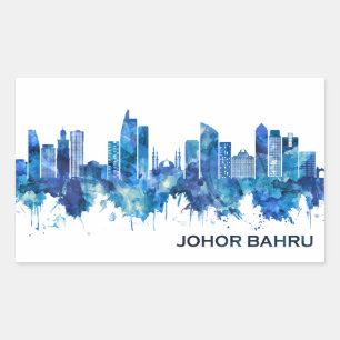 Johor Bahru Malaysia Skyline Blue Sticker