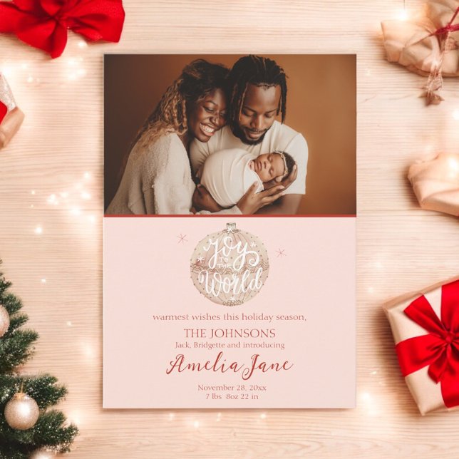 Joie à la Faire-part de naissance mondiale de Noël (Créateur téléchargé)