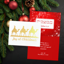 Joie à Noël Hommes Sages Scripture Cartes
